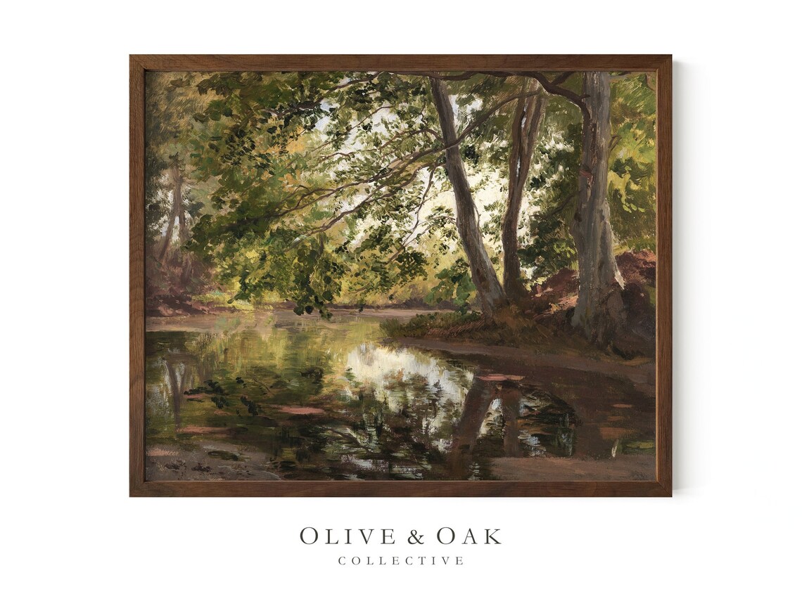 Rustic Vintage Landscape Painting, Country Decor Art Print - Image 4