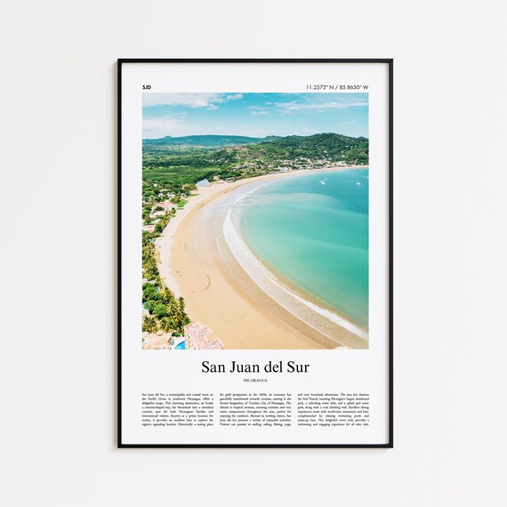 San Juan Del Sur Color Print Real Photo Poster Travel Gift Nicaragua Wall Art