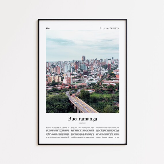 Bucaramanga Color Print Real Photo Poster Travel Gift Colombia Minimal City