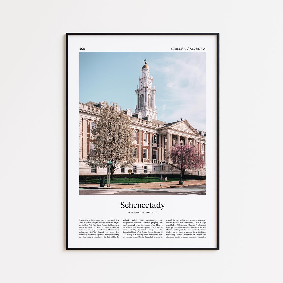 Schenectady New York Historic City Hall Clock Tower Photo Poster