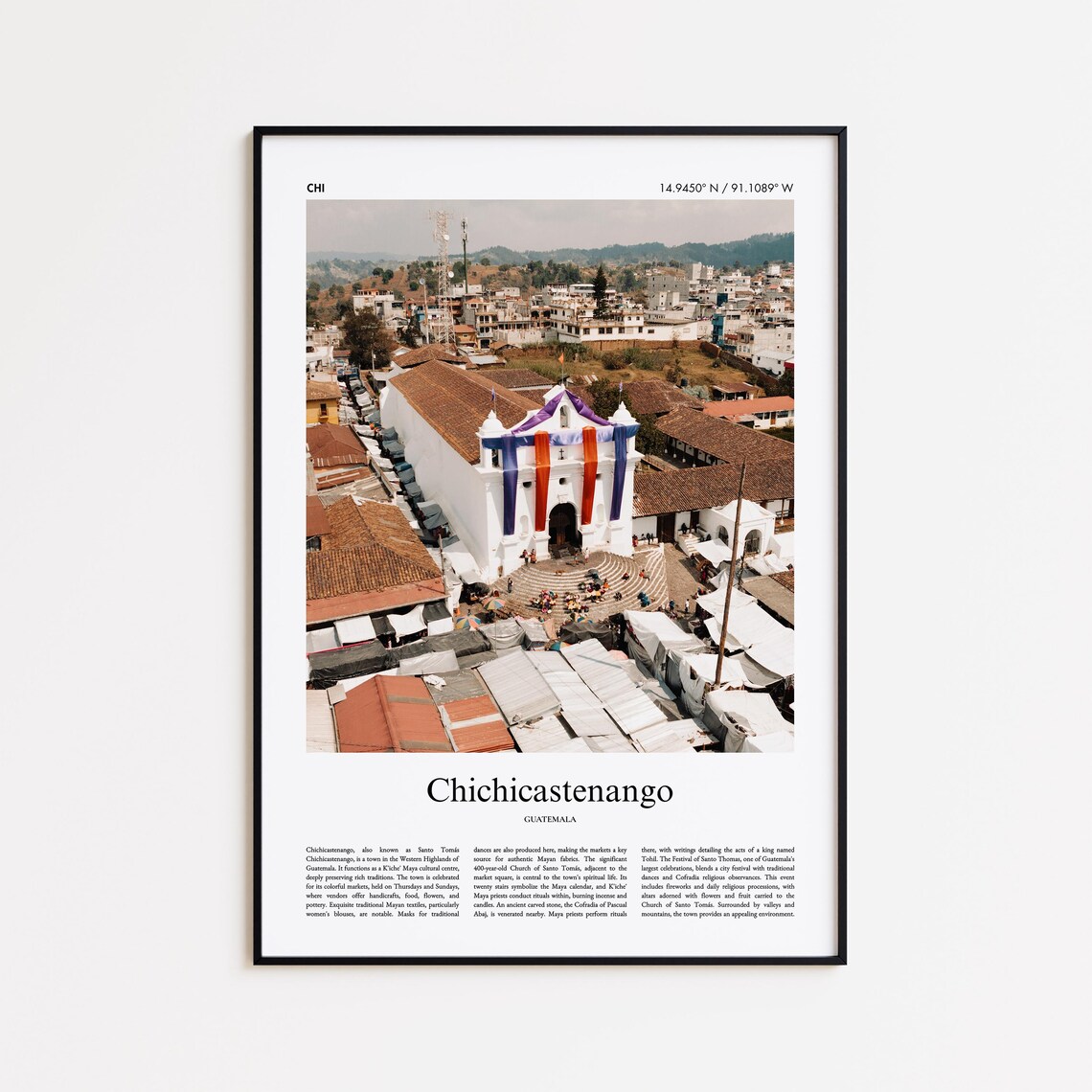 Chichicastenango Color Print Real Photo Poster Travel Gift Guatemala Wall Art