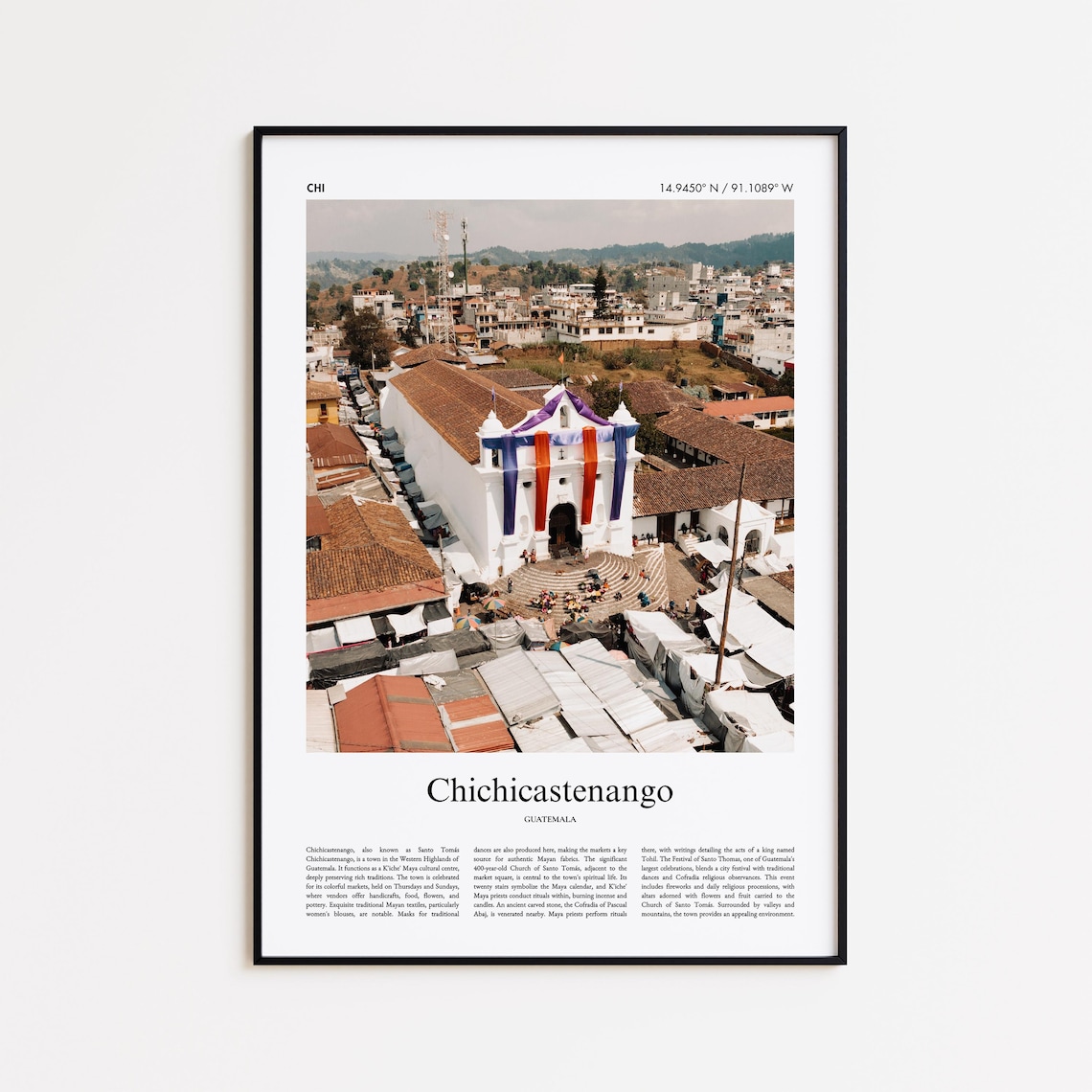 Chichicastenango Guatemala Market Church Aerial Festival Photo Poster
