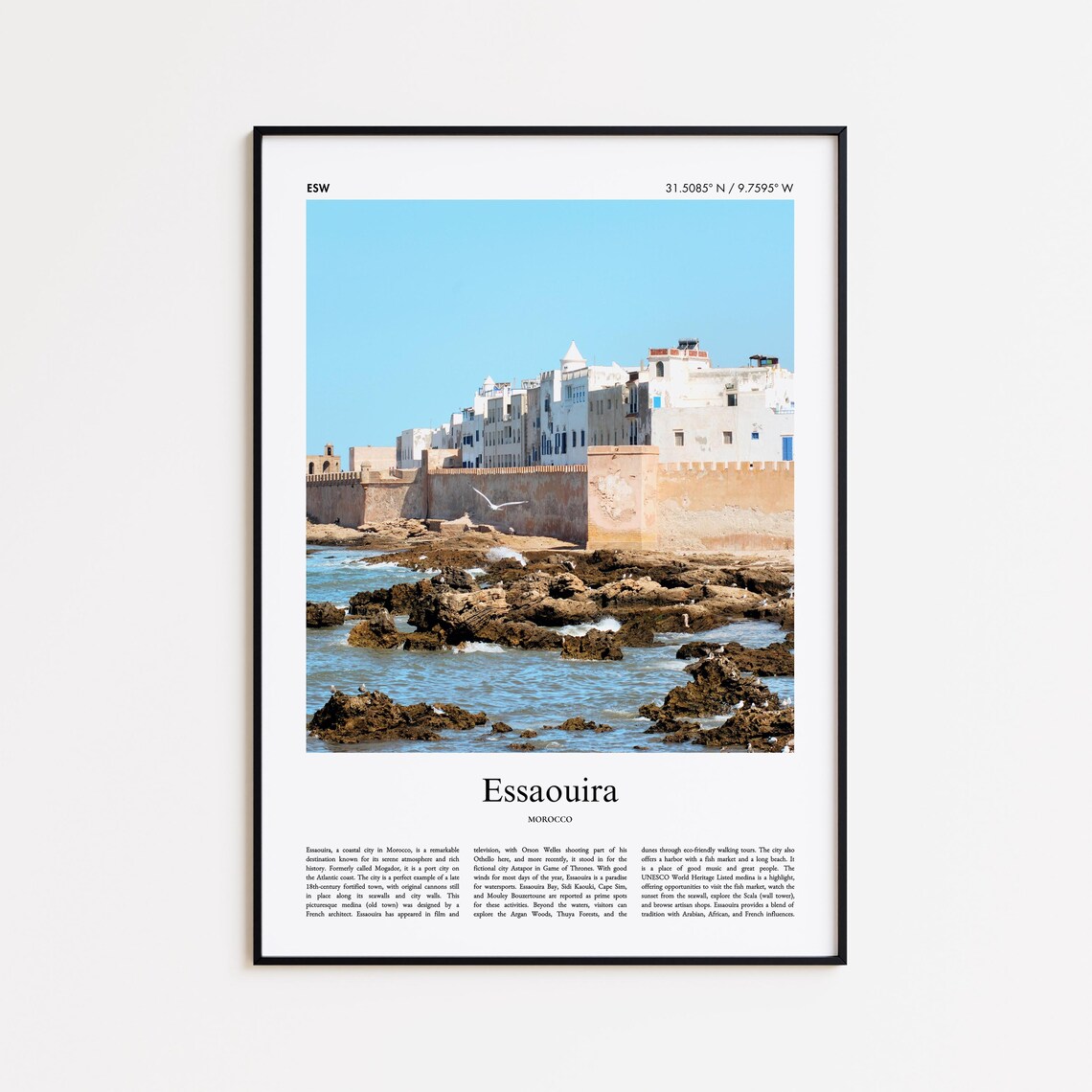Essaouira Morocco Atlantic Medina Seaside Fortress Photo Poster