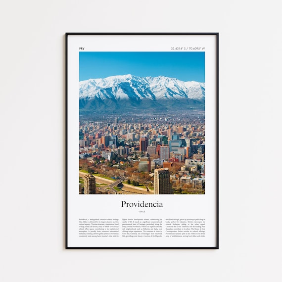 Providencia Color Print Real Photo Poster Travel Gift Santiago Metropolitan Region Chile Wall Art