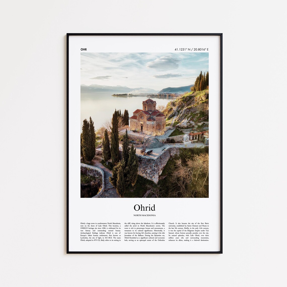 Ohrid North Macedonia Lakeside Old Church Lake View Photo Poster