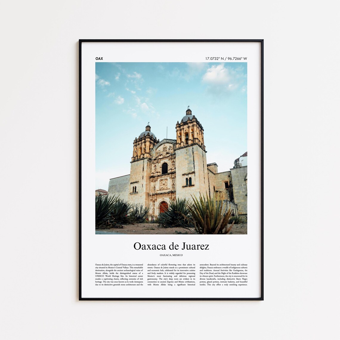 Oaxaca De Juarez Color Print Real Photo Poster Travel Gift Mexico Wall Art