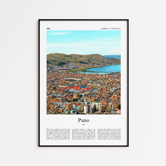 Puno Color Print Real Photo Poster Travel Gift Peru Minimal City Wall Art
