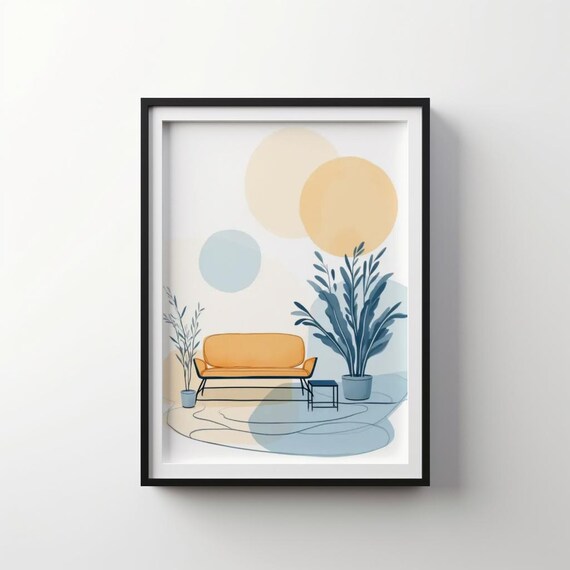 Minimalist Line Art Indigo Bloom Ib40
