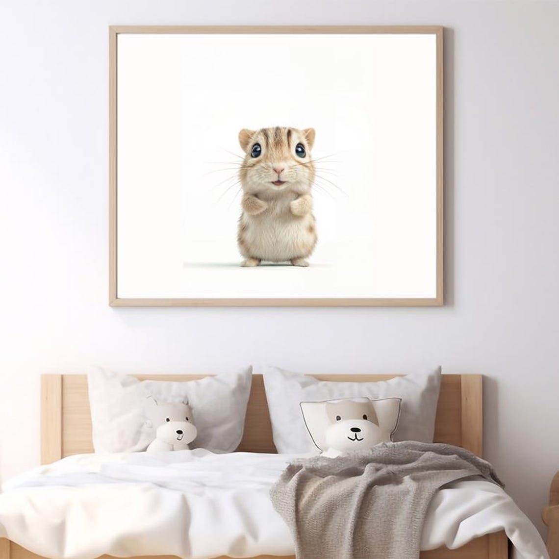 Adorable Baby Gerbil with Big Eyes Cute Kids Nursery Room Poster - Image 2