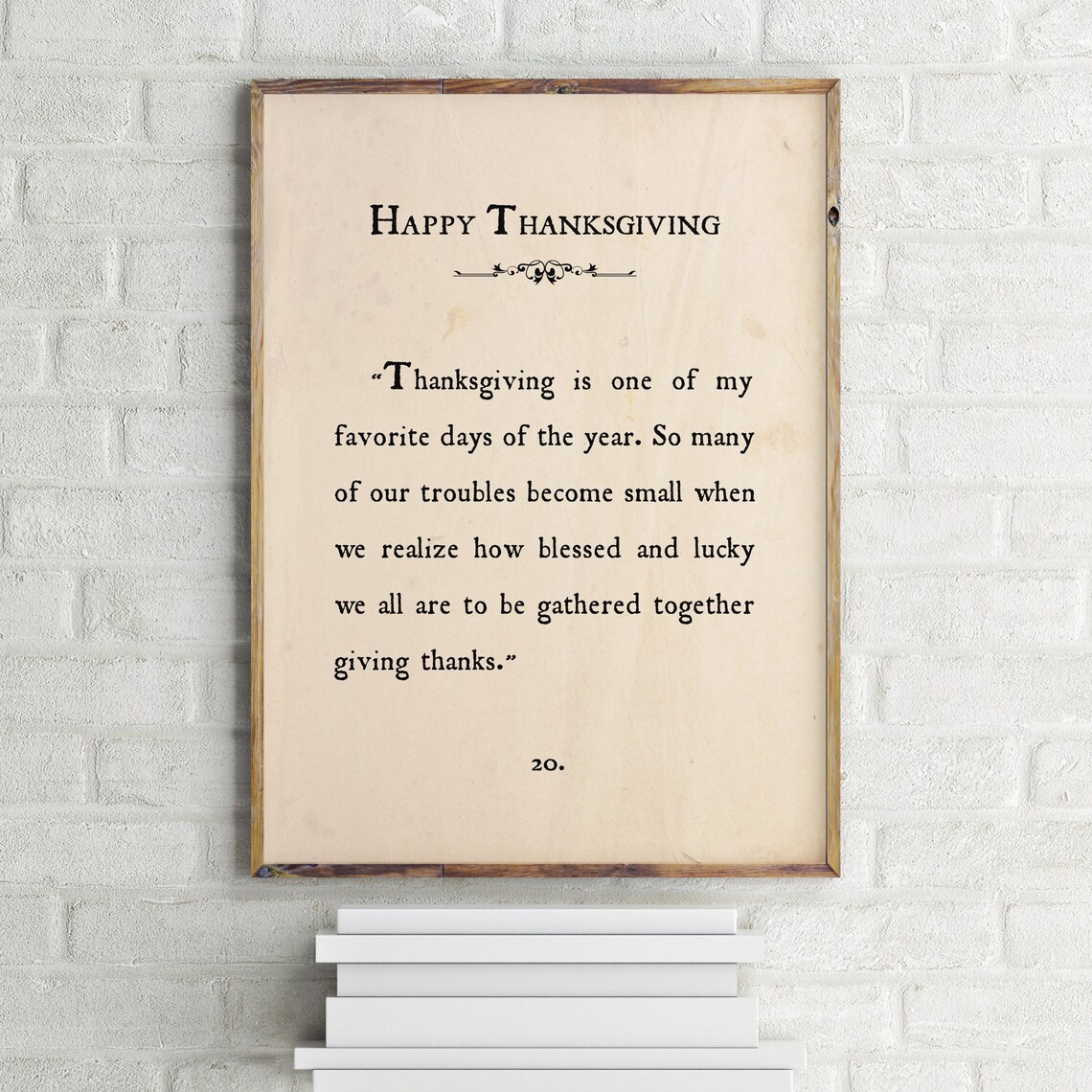 Happy Thanksgiving Grateful Gathering Quote Book Page Holiday Poster - Image 2