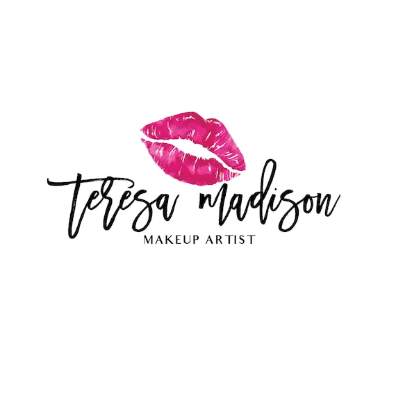 Premade Design Pink Lipstick Swatch Logo Pink Lip Gloss Logo Makeup Artist Logo Beauty Blog Logo Beauty Salon Logo Cosmetic Logo Lips Logo