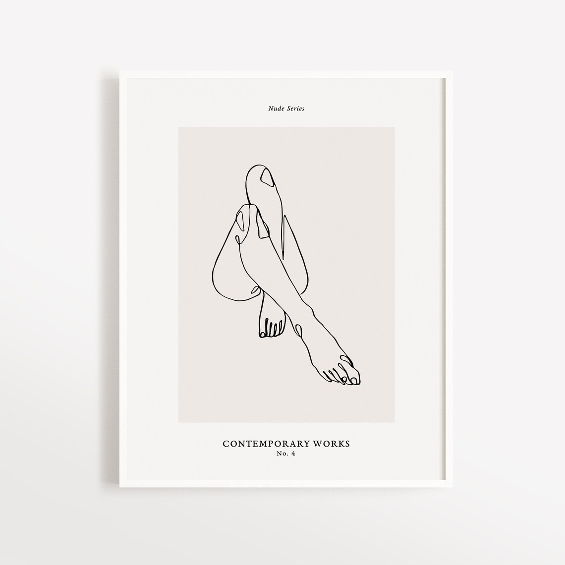Nude Series Number 4 Single Line Body Art Minimalist Figure Poster