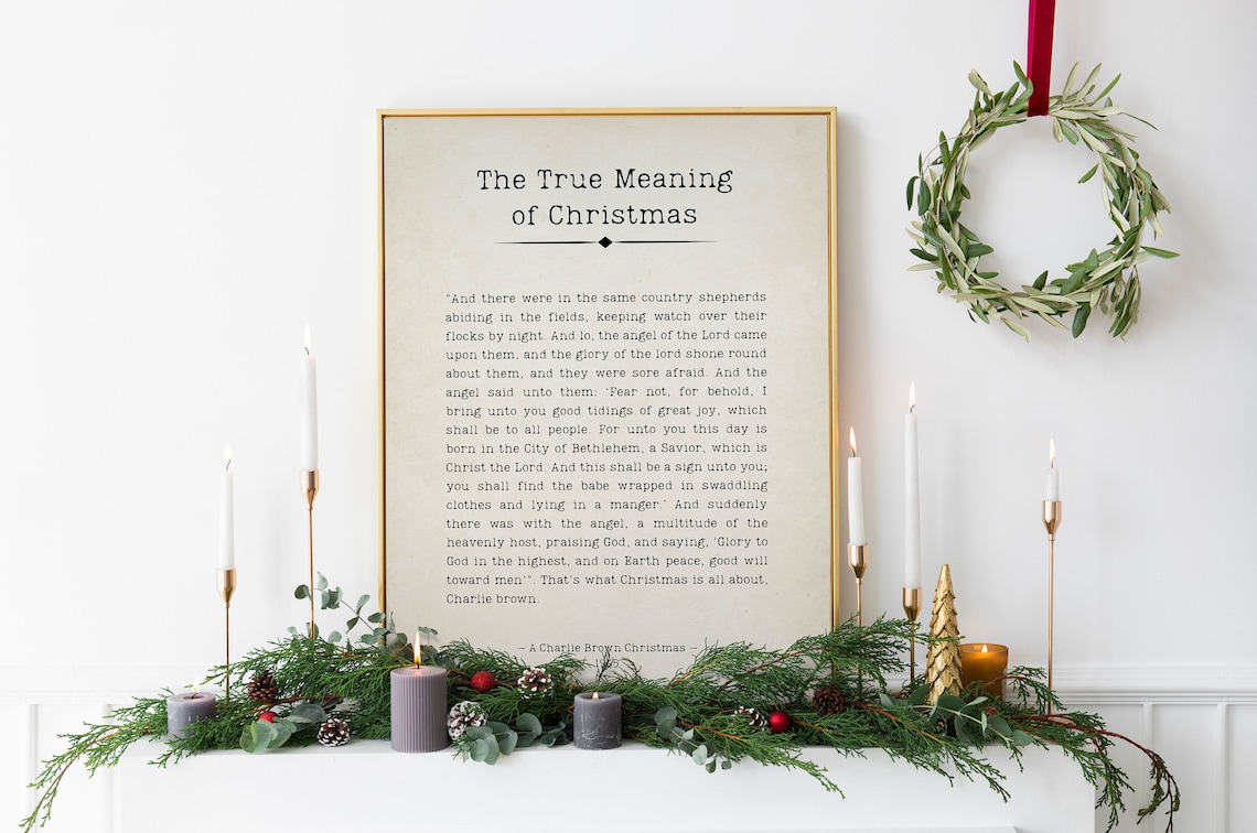 The True Meaning of Christmas Book Page Quote Vintage Poster - Image 3