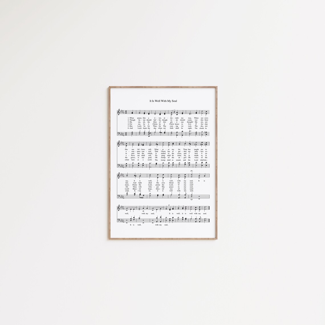 It Is Well With My Soul Music Sheet Wall Art Christmas Chords Poster Christmas Carol Sheet Music Church Hymn Music Sheet - Image 4