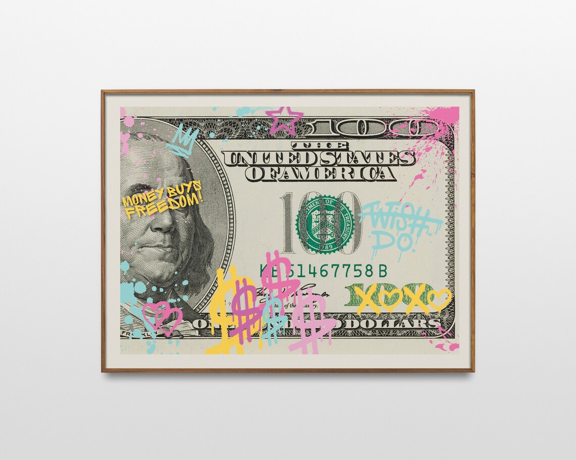 100 Dollars Benjamin Franklin Pop Art Poster Print - Image 2