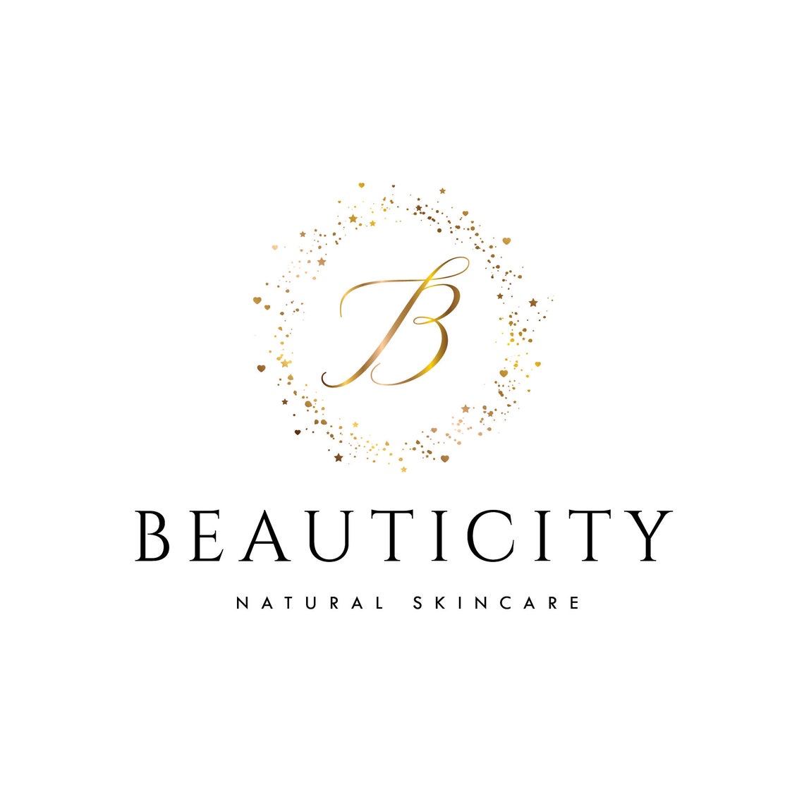 Beauticity Natural Skincare Gold Star Circle Monogram Poster - Image 2