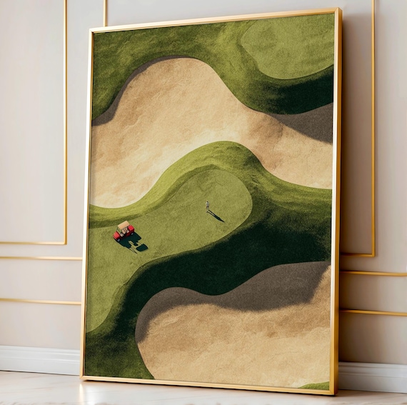 Golf Sand Trap Minimalist Abstract Course Poster