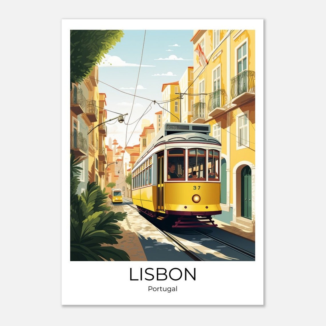 Lisbon Travel Poster Art Print Lisbon Wall Art Portugal Vintage Poster Lisbon Travel Poster Gift Lisbon Art Print - Image 4