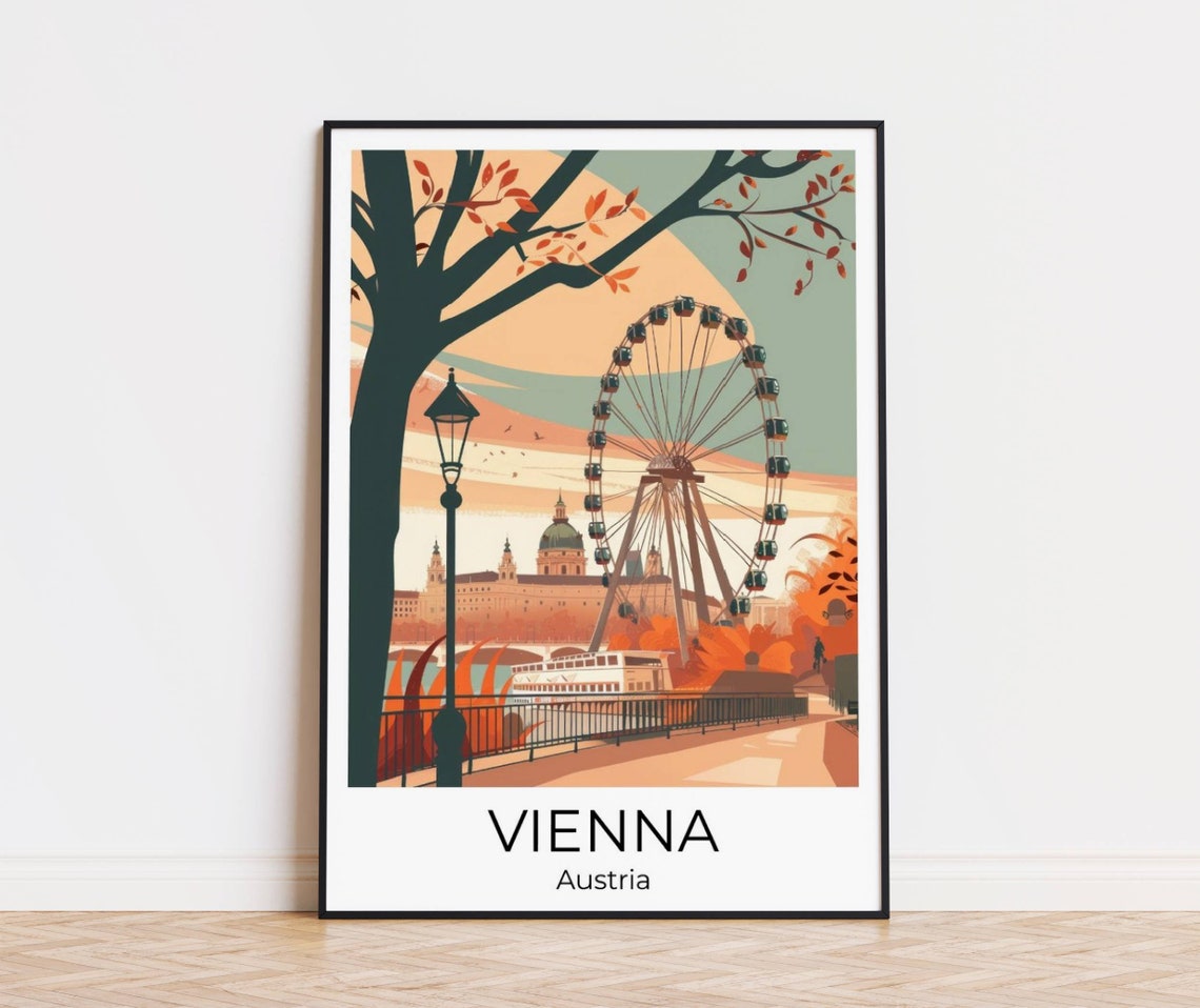 Vienna Travel Poster Vienna Travel Print Vienna Watercolor Poster Vienna Wall Art Vienna Print Vienna Travel Souvenir Vienna Gift