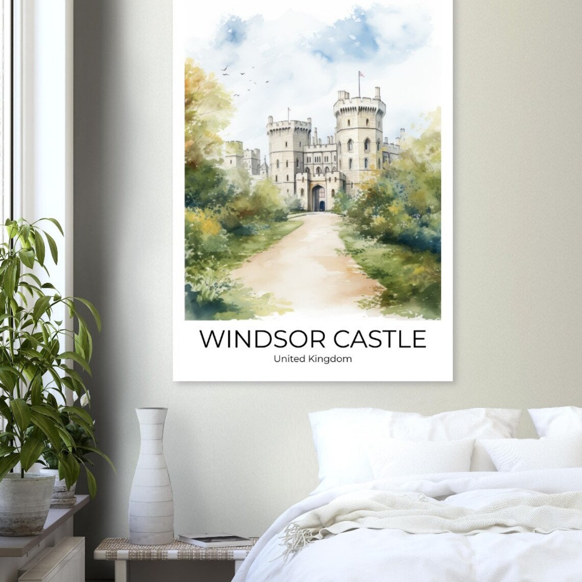 Windsor Castle United Kingdom Watercolor Royal Residence Travel Poster - Image 3