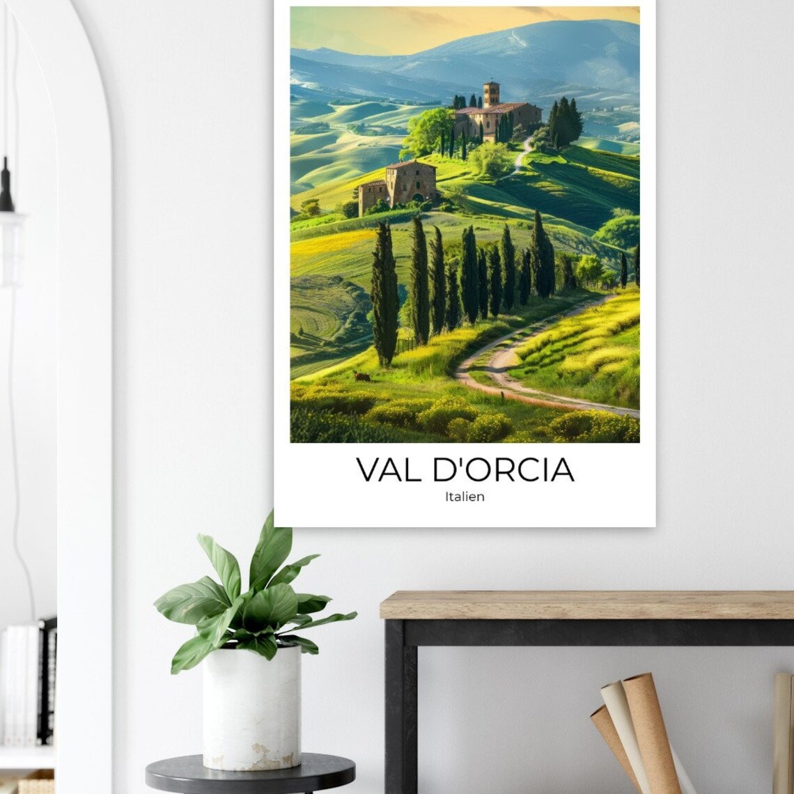 Val d'Orcia Tuscany Poster Italy Lush Green Hills Photograph Art - Image 3
