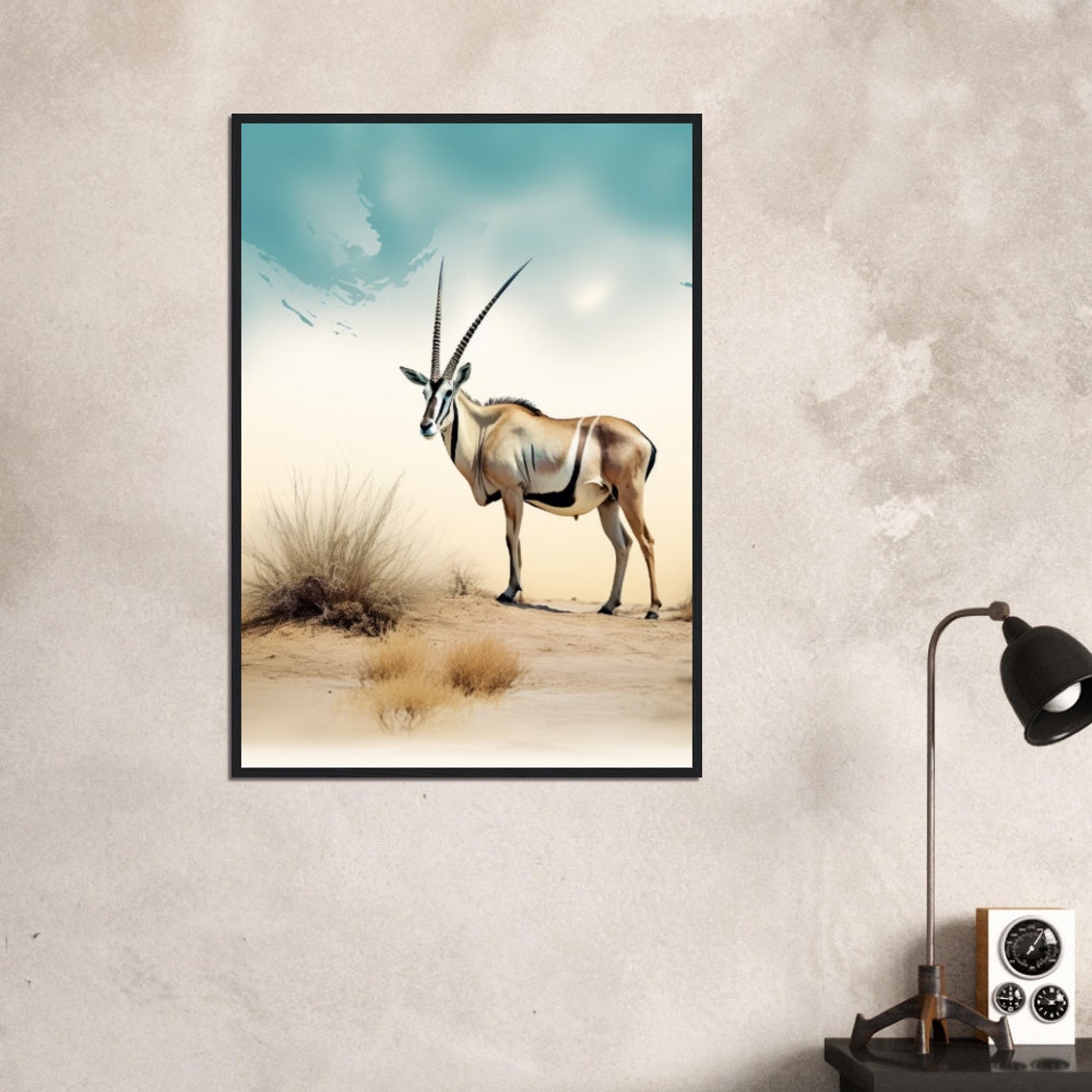 Etosha Namibia Oryx Desert Wildlife Portrait Framed Travel Poster - Image 4