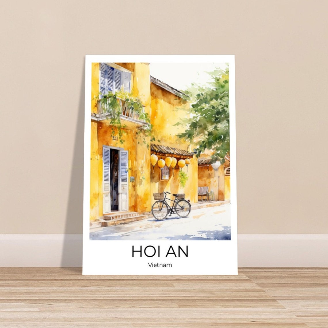 Hoi An Watercolor Travel Poster Of Hoi An Vietnam Wall Art Vietnam Travel Vietnam Vietnam Wall Decoration