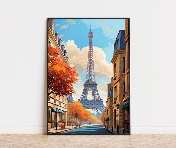 Paris Travel Poster Paris Wall Art Paris Travel Print Eiffel Tower France Wall Decoration Paris Gift