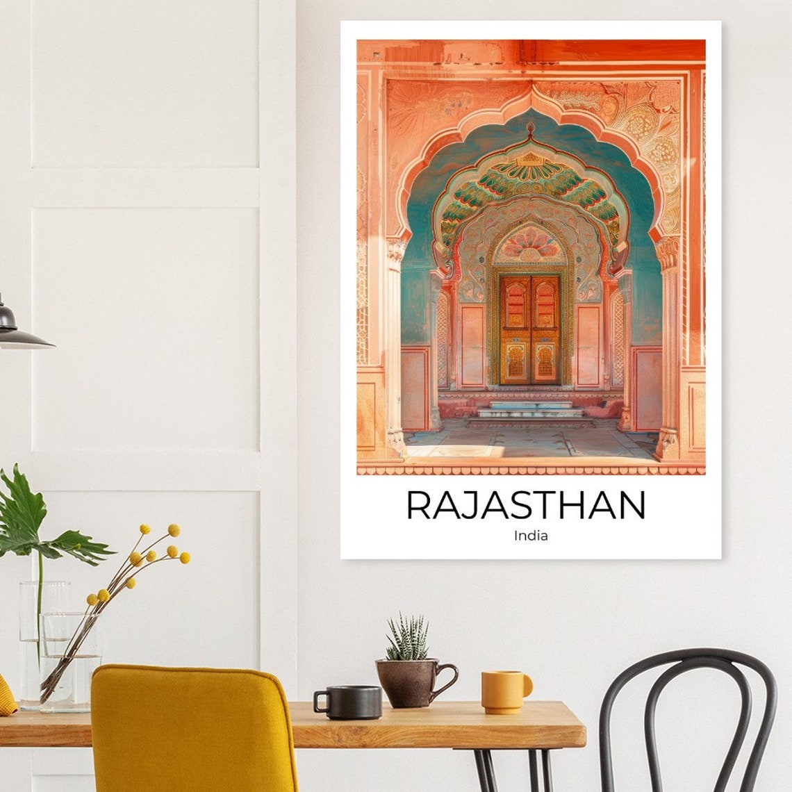 Rajasthan India Painted Archway Heritage Doorway Travel Poster - Image 4