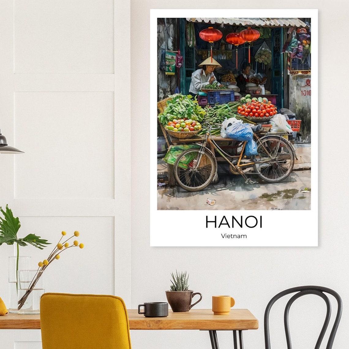 Hanoi Old Quarter Travel Poster Of Hanoi Wall Art Hanoi Travel Vietnam Hanoi Streetlife Hanoi Wall Decoration - Image 4