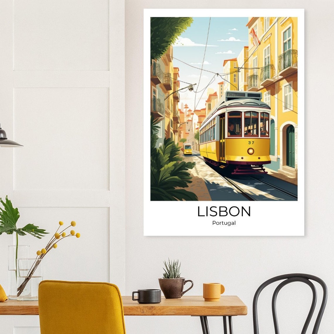 Lisbon Travel Poster Art Print Lisbon Wall Art Portugal Vintage Poster Lisbon Travel Poster Gift Lisbon Art Print - Image 3