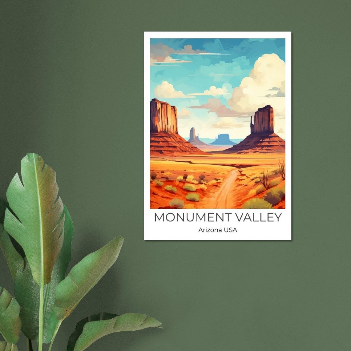 Monument Valley Arizona Desert Buttes Vintage Travel Art Poster - Image 3