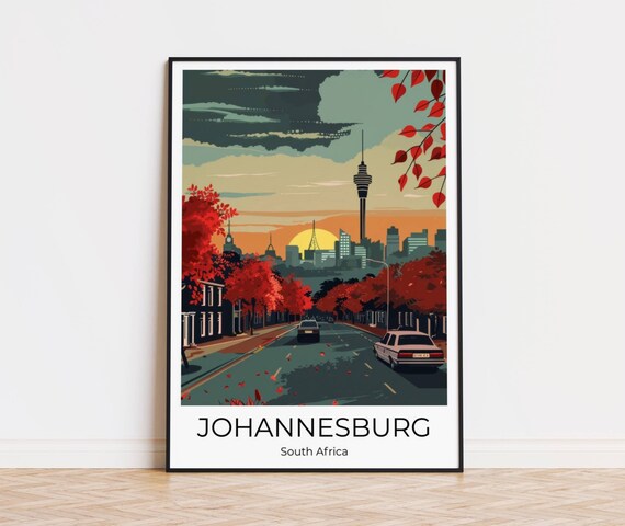 Johannesburg Travel Poster Wall Art South Africa Travel Print Johannesburg Johannesburg Memory