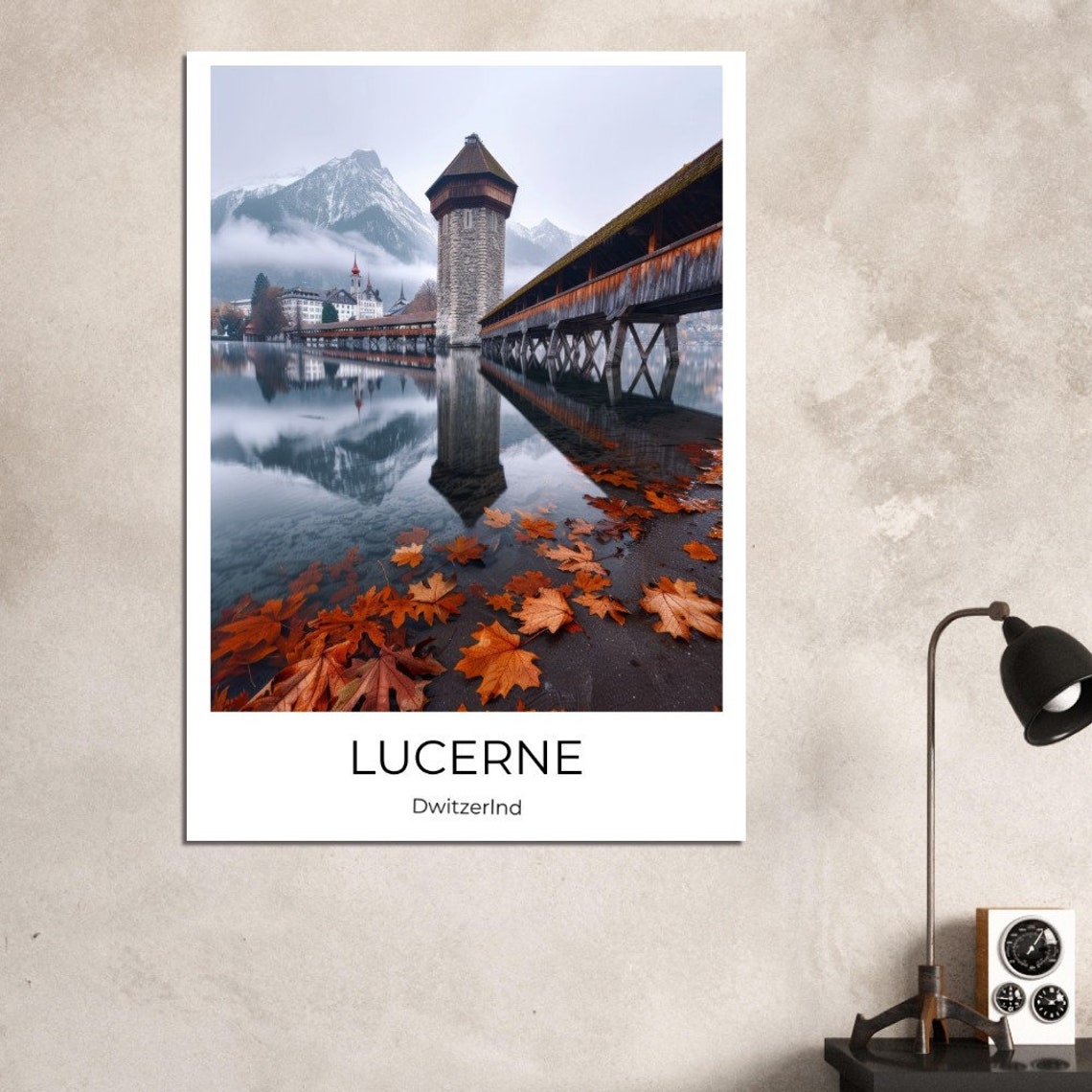 Lucerne Travel Poster Switzerland Travel Print Switzerland Travel Lucerne Wall Art Switzerland Travel Souvenir Lucerne Wall Decoration Lucerne Gift Switzerland - Image 3