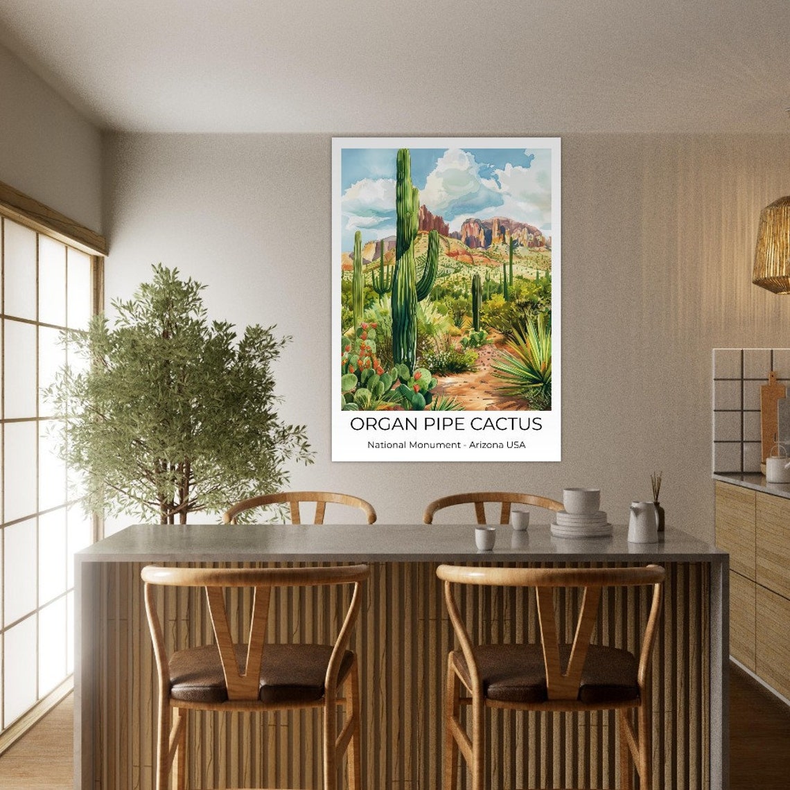 Organ Pipe Cactus National Monument Wall Art Arizona Saguaro Valley - Image 2