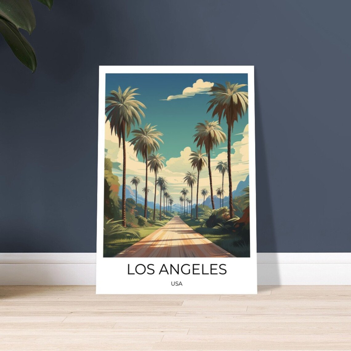 Los Angeles California Palm Tree Alley Vintage Travel Poster - Image 3