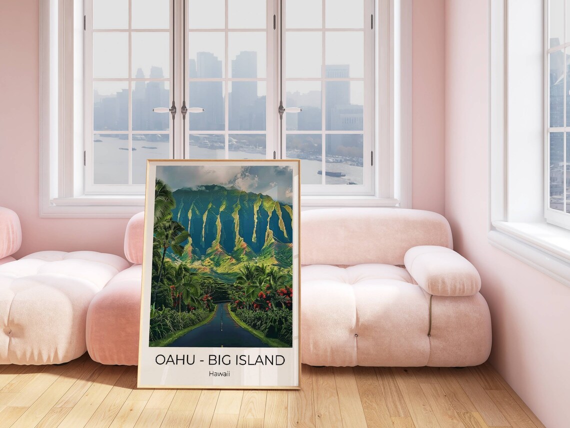 Oahu Big Island Poster Hawaii Travel Poster Globetrotter Gift Oahu Travel Poster Hawaii Wall Decoration Oahu Travel Souvenir Hawaii Trip - Image 4
