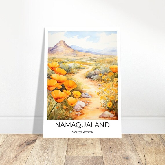Namaqualand Watercolor Travel Poster Namaqualand Wall Art South Africa Travel Print Namaqualand South Africa Wall Decoration