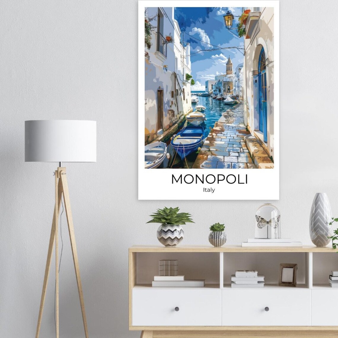 Monopoli Apulia Italy Travel Poster Italy Travel Print Monopoli Italy Gift Italy Wall Art Monopoli Art Print - Image 2