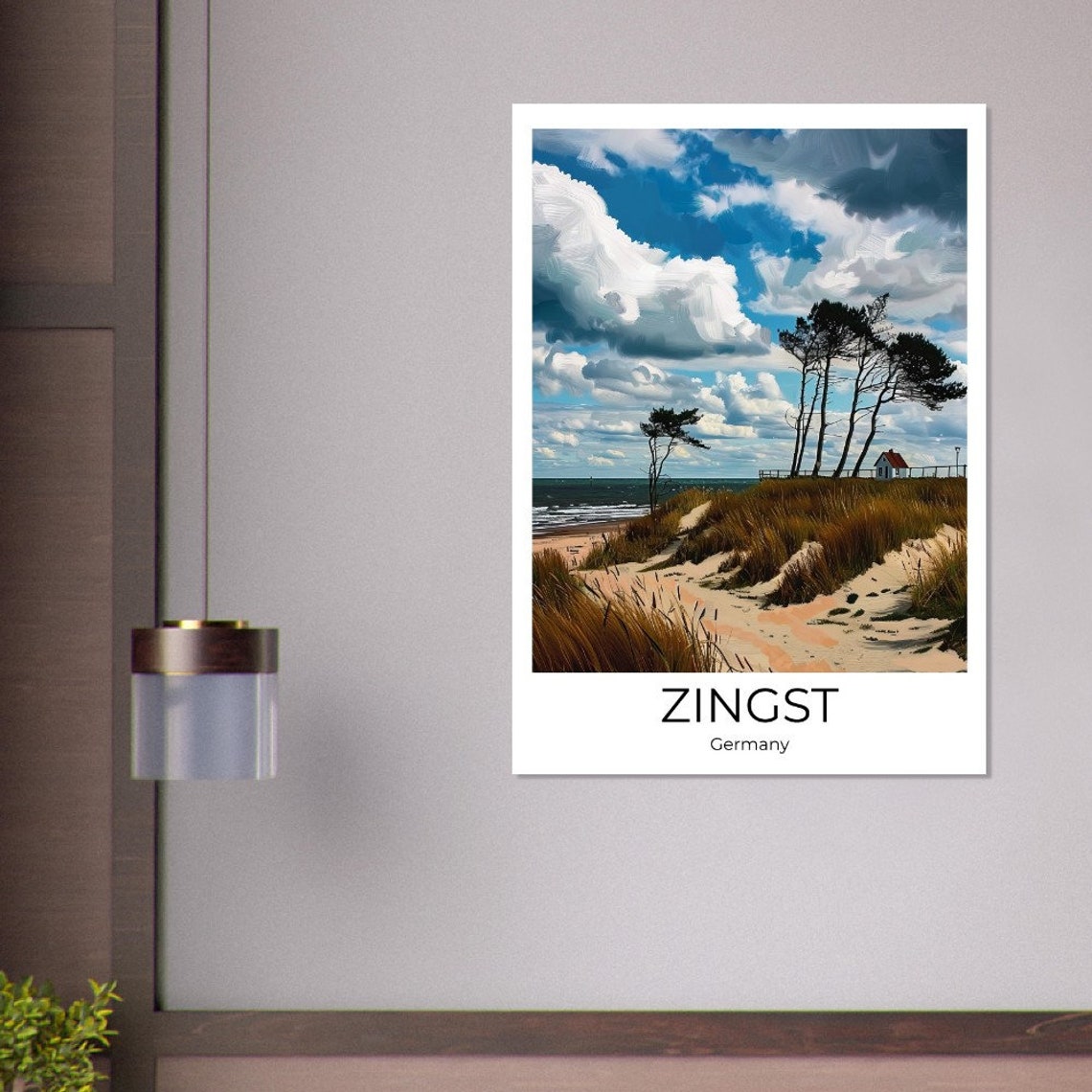Zingst Germany Baltic Dunes Pine Trees and Coastal House Travel Poster - Image 2