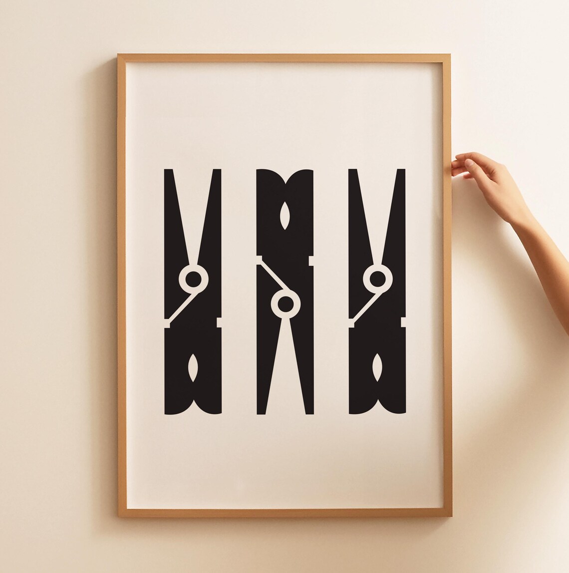 Laundry Room Clothespins Minimalist Art Print