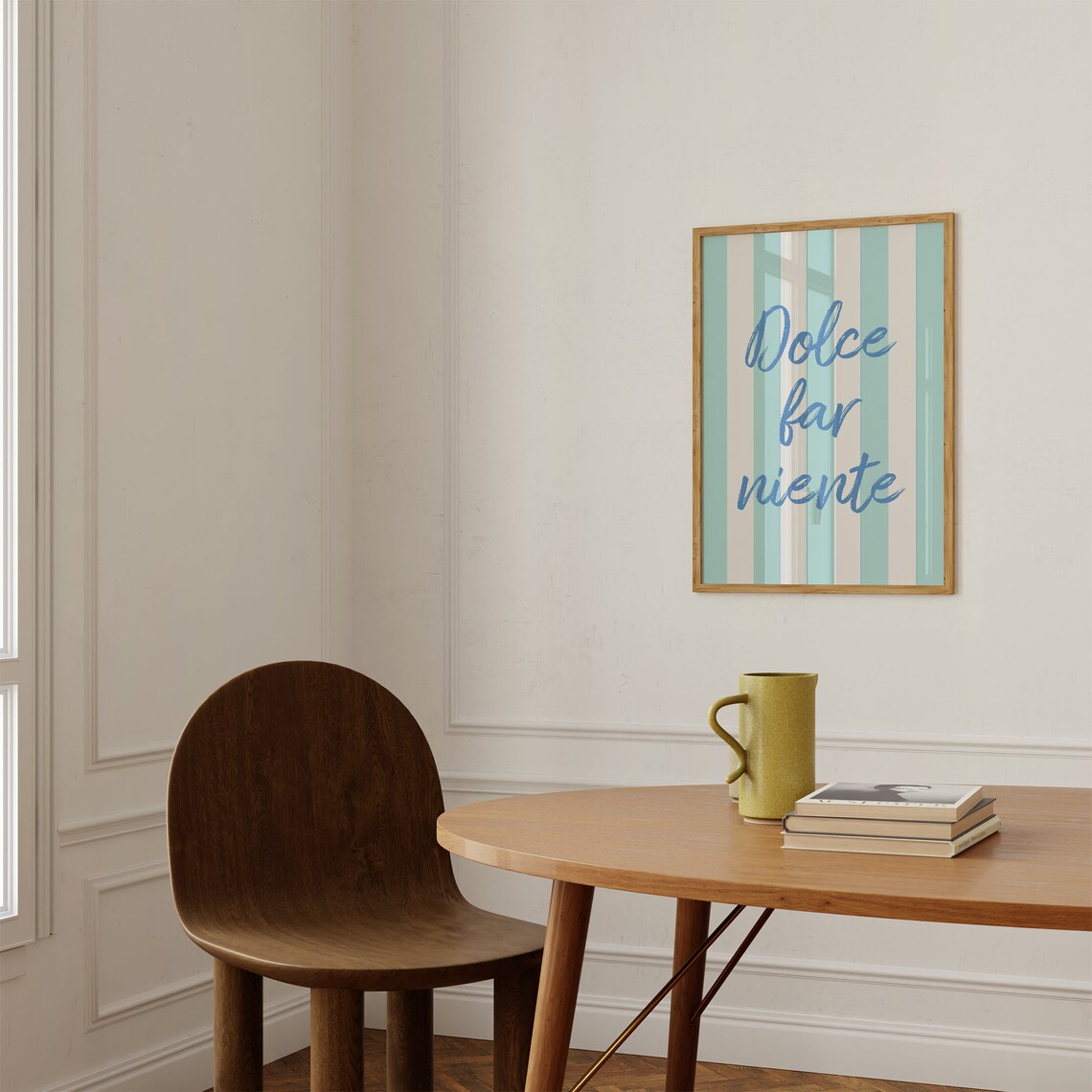 Dolce Far Niente Italian Quote Art Print, Retro