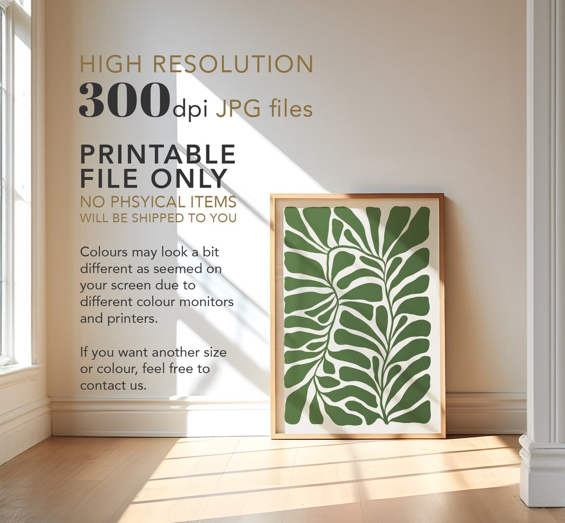 Abstract Floral Wall Art, Moody Botanical Print - Image 4
