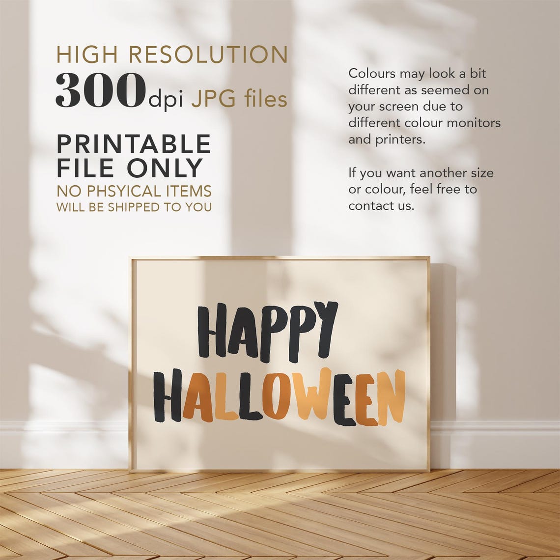 Happy Halloween Black Orange Brush Typography Trendy Spooky Poster - Image 4