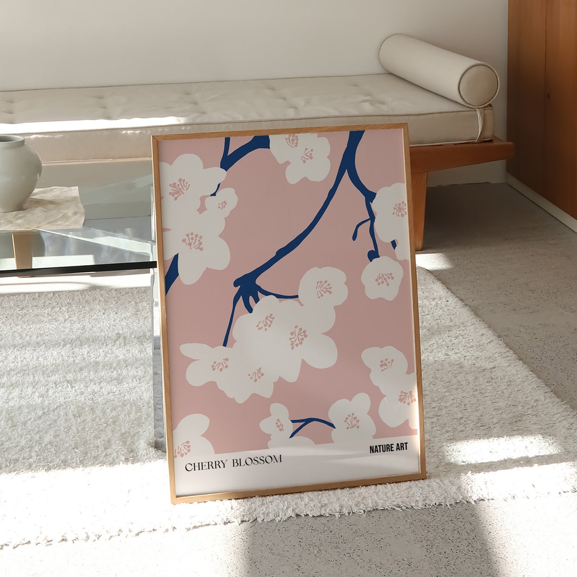 Cherry Blossom White Pink Floral Botanical Nature Study Wall Art - Image 2