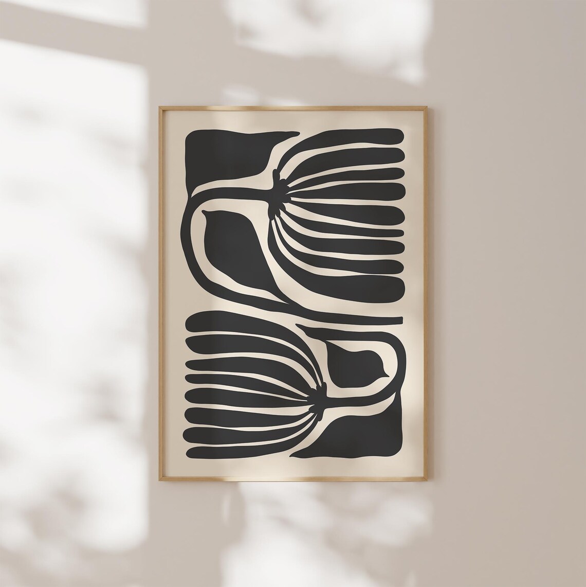Abstract Scandinavian Flower Art Print, Nordic Decor