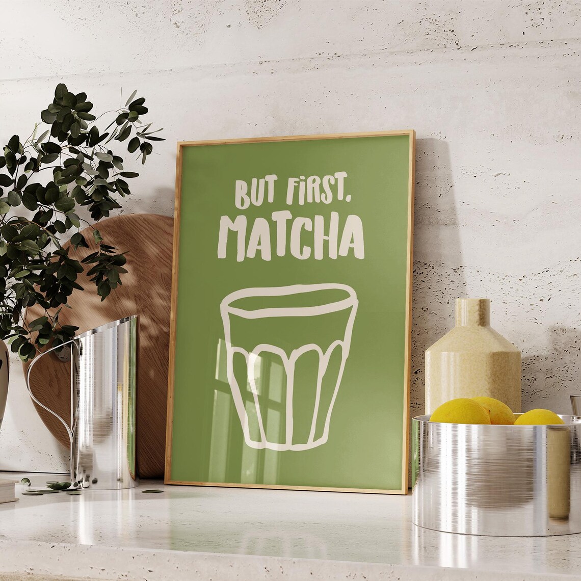 Matcha Latte Print, Modern Kitchen Wall Art - Image 2
