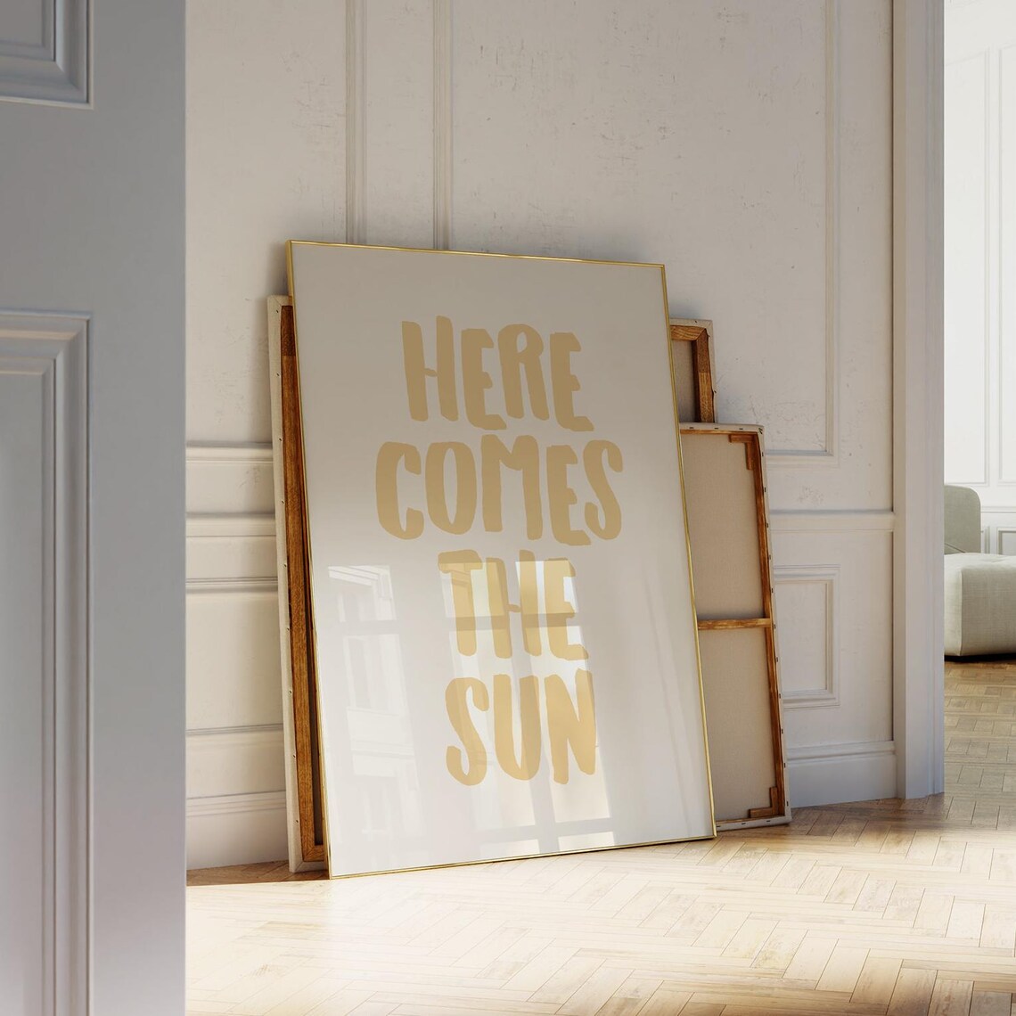 Here Comes The Sun Coastal Typography Art Print - Image 2