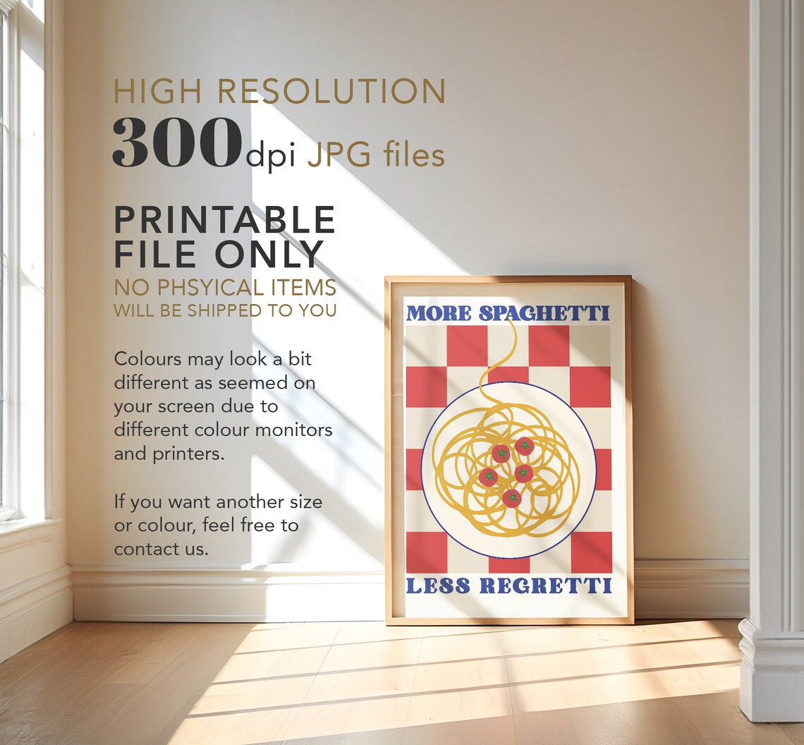 Pasta Kitchen Print, Retro Italian Food Poster - Image 4