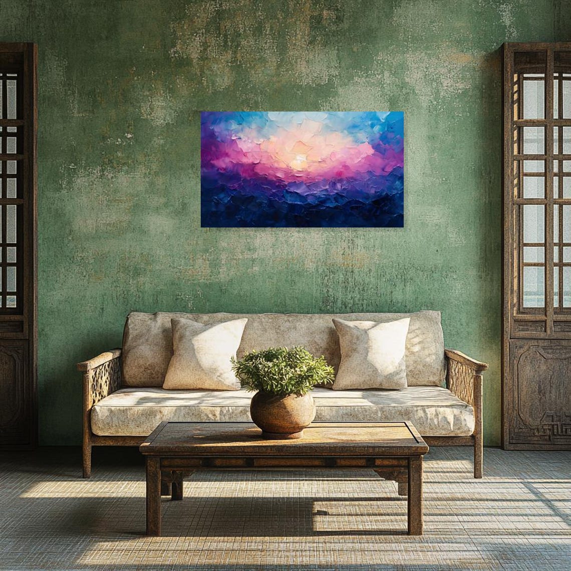 Colorful Abstract Sunset Artwork Inspired By Impressionist Style For Home Decor Wall Art Prints - Image 3